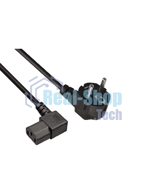 Кабель питания ExeGate PC-1,2 OfficePC 450W (Евровилка Schuko ->С13 угловой) VDE-250V черный, 1.2м