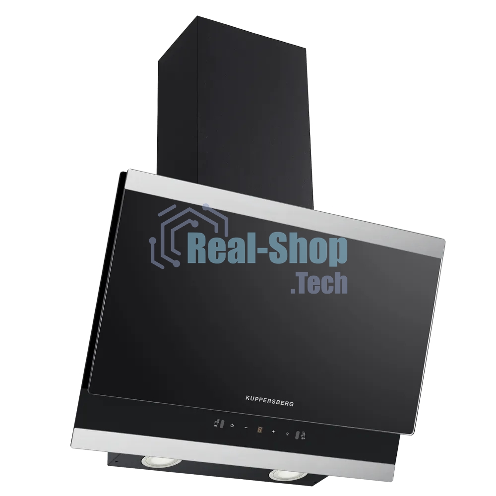Вытяжка каминная Kuppersberg High-Tech F 603 Bx черно-серебристая, 59.5 см, 850 куб. м/ч, 53 дБ