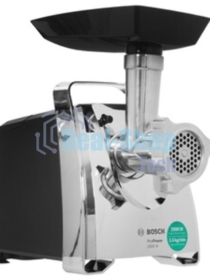 Мясорубка электрическая Bosch MFW67440 черный, 2000 Вт, 3.5 кг/мин, реверс, защита от перегрузки, насадки - 4
