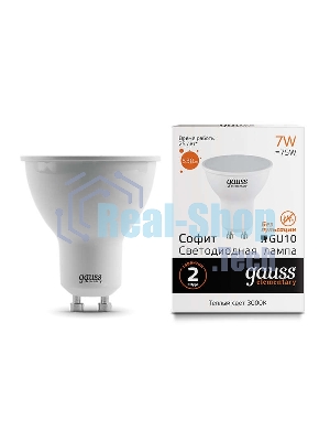 Лампа cветодиодная LED Gauss Elementary MR16 GU10 7W 530lm 3000К 13617