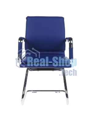 Кресло Бюрократ CH-993-Low-V/blue синий, экокожа, 120 кг, механизм качания, низкая спинка