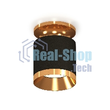 Светильник Ambrella Light XS7402101 SBK/PYG черный песок/золото желтое полированное MR16 GU5.3 (N7929, C7402, N7034)
