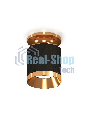Светильник Ambrella Light XS7402101 SBK/PYG черный песок/золото желтое полированное MR16 GU5.3 (N7929, C7402, N7034)