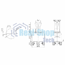 Тумблер Rexant 250V 15А (6c) ON-OFF-ON двухполюсный (KN-203) Индивидуальная упаковка 1 шт