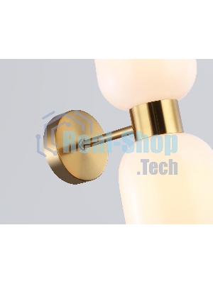 Настенный светильник Ambrella light LH56097/2 BS/FR латунь/белый матовый E14*2 max 40W 215*120*300