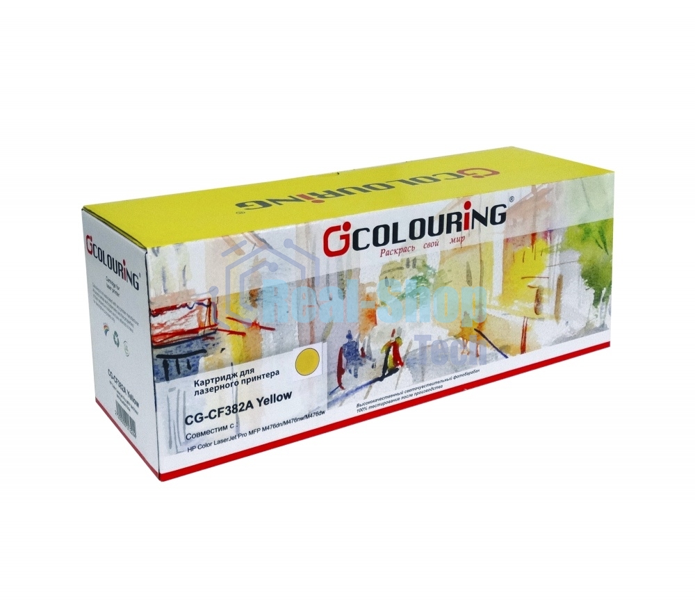 Картридж лазерный Colouring CG-CF382A (тип CF382A) Yellow желтый (2700 стр.) для HP Color LaserJet Pro M475/M476 MFP