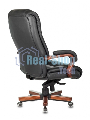 Кресло Бюрократ T-9925WALNUT/BLACK черный, кожа