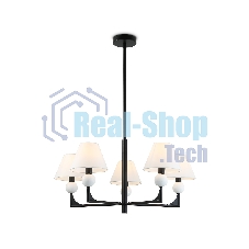 Люстра Ambrella light LH75153/5 BK/FR черный/белый матовый E14*5 max 40W D730*580