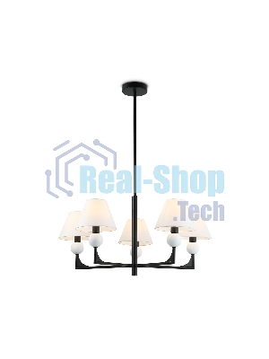 Люстра Ambrella light LH75153/5 BK/FR черный/белый матовый E14*5 max 40W D730*580