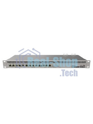 Маршрутизатор MikroTik RouterBOARD 1100Dx4 with Annapurna Alpine AL21400 Cortex A15 CPU (4-cores, 1.4GHz per core), 1Gb RAM, 13xGbit LAN, 60Gb M.2 drive, RouterOS L6, 1U rackmount case, Dual PSU
