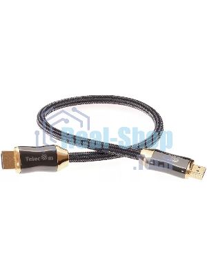 Кабель HDMI 19M/M,ver. 2.1, 8K@60 Hz 0.5m метал разъемы, нейлоновая оплетка Telecom TCG300-0.5M Кабель HDMI 19M/M,ver. 2.1, 8K@60 Hz 0.5m метал разъемы, нейлоновая оплетка Telecom