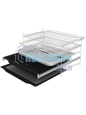 Встраиваемая электрическая духовка Gorenje BFS6148B, объем 77 л, макс. температура 230 градусов, сенсорное/поворотное управление, Wi-Fi, пар (FullSteam), сувид, AirFry, автоматические программы, телескопические направляющие на одном уровне, термощуп, динамическая система охлаждения, многоуровневое приготовление, PerfectGrill, энергоэффективность А+, черный