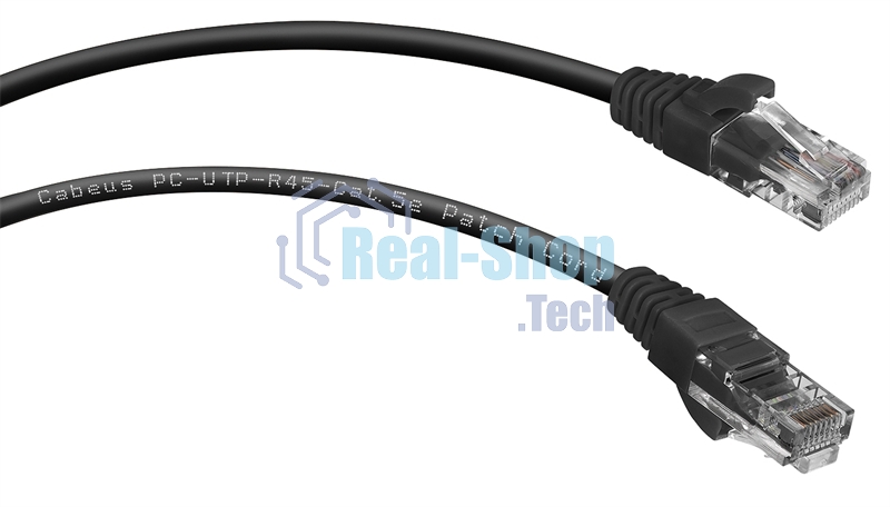 Патч-корд Cabeus PC-UTP-RJ45-Cat.5e-2m-BK UTP, cat. 5e, 2 м, неэкранированный, черный. 7681c
