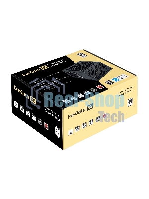 Блок питания 750W ExeGate 80 PLUS 750PPH-LT-S (ATX, APFC, SC, КПД 82% (80 PLUS), 12cm fan, 24pin, 2x(4+4)pin, 4xPCI-E, 8xSATA, 4xIDE, кабель 220V 1,8м с защитой от выдергивания, black, Color Box)