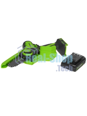 Цепная мини пила GreenWorks G24MCS10K2 аккумуляторная, 24v, 10 см, c АКБ 2АЧ и ЗУ (2008207UA)