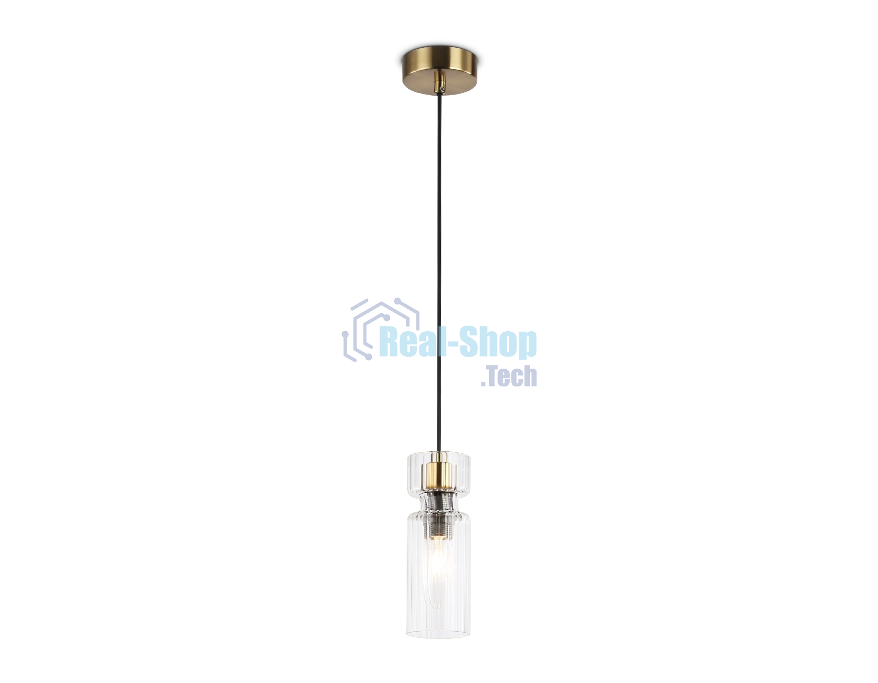 Светильник Ambrella light LH56111 BK/BS/CL черный/латунь/прозрачный E14 max 40W D65*1500