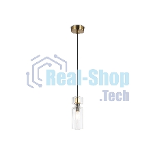 Светильник Ambrella light LH56111 BK/BS/CL черный/латунь/прозрачный E14 max 40W D65*1500