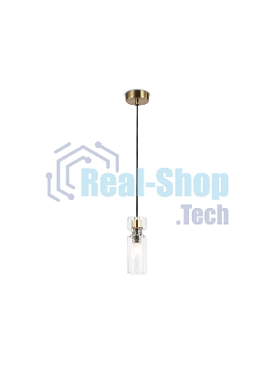 Светильник Ambrella light LH56111 BK/BS/CL черный/латунь/прозрачный E14 max 40W D65*1500