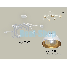 Светильник Ambrella light XB9055101/6 SWH/PYG/CL белый песок/золото желтое полированное/прозрачный GX53 (C9055, N8144)