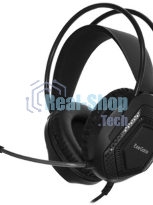Гарнитура Exegate Cosmos HS-704GL чёрный, проводная, USB, виртуальный звук 7.1, подсветка
