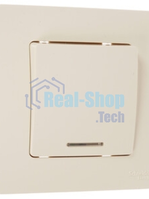 Systeme Electric Blanca внутр Беж Выключатель 1-клавишный (cх.1) с подсветкой, 10А, 250B