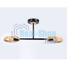 Светильник Ambrella light TR8244/2 BK/LWD черный/светлое дерево E27/2 max 40W 590*165*220