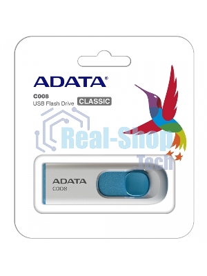Флешка USB ADATA C008 (AC008-16G-RWE), 16Gb, USB 2.0, R/W 15/5, белый/синий