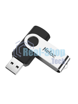Флешка USB Netac U505 (NT03U505N-016G-20BK), 16Gb, USB 2.0, R/W 70/30, черный/серебристый