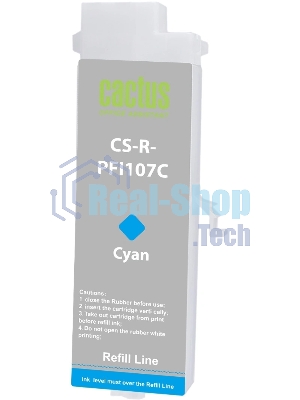 Картридж перезаправляемый струйный Cactus CS-R-PFI107C голубой для Canon imageProGRAF iPF670/680/685/770/780/785 без чипа