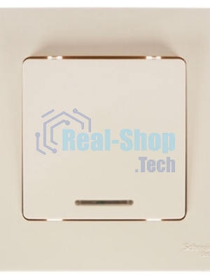 Systeme Electric Blanca внутр Беж Выключатель 1-клавишный (cх.1) с подсветкой, 10А, 250B