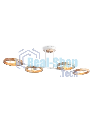 Светильник Ambrella light TR8247/4 WH/LWD белый/светлое дерево E27/4 max 40W 840*360*220