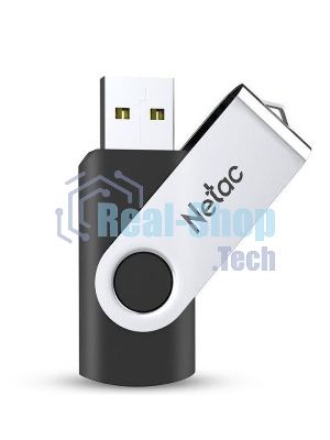 Флешка USB Netac U505 (NT03U505N-016G-20BK), 16Gb, USB 2.0, R/W 70/30, черный/серебристый