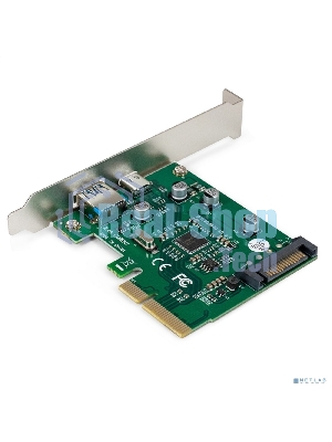 Контроллер ExeGate EXE-320-1A1C (PCI-E x4 v3.0, USB3.2 Gen2 1xType-A + 1xType-C ext., SuperSpeed+ скорость до 10 Гбит/с, разъем доп.питания, ASMedia Chipset ASM1142)