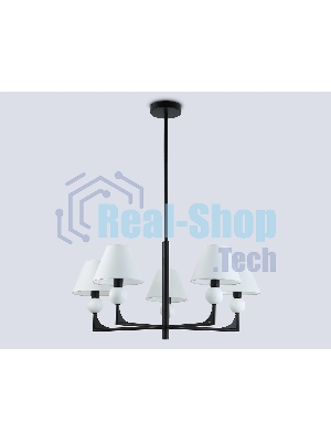 Люстра Ambrella light LH75153/5 BK/FR черный/белый матовый E14*5 max 40W D730*580