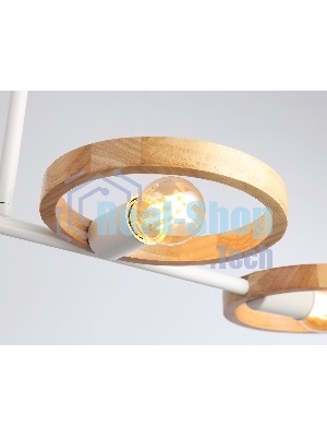 Светильник Ambrella light TR8247/4 WH/LWD белый/светлое дерево E27/4 max 40W 840*360*220