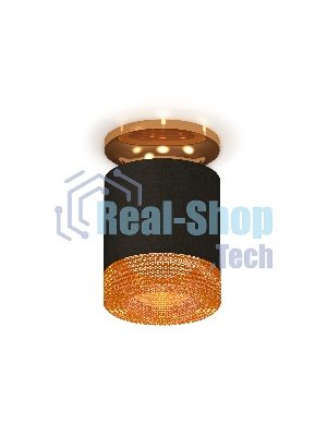 Светильник Ambrella Light XS7402103 SBK/PYG/CF черный песок/золото желтое полированное/кофе MR16 GU5.3 (N7929, C7402, N7195)
