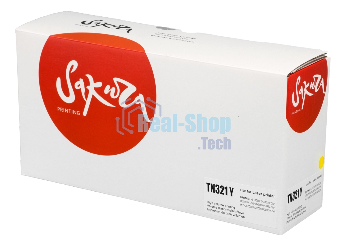 Тонер-туба Sakura KMTN-321Y (A33K250) для Konica Minolta, желтый, 25000 к.