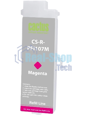 Картридж перезаправляемый струйный Cactus CS-R-PFI107M пурпурный для Canon imageProGRAF iPF670/680/685/770/780/785 без чипа