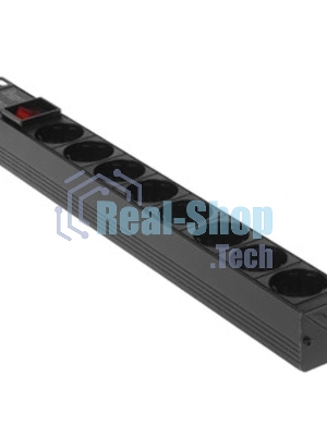 Блок розеток горизонтальный ExeGate ServerPro PDU-19H805 Al-8S-EU3-SW, 19