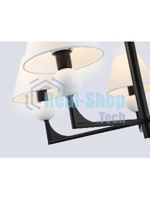 Люстра Ambrella light LH75153/5 BK/FR черный/белый матовый E14*5 max 40W D730*580