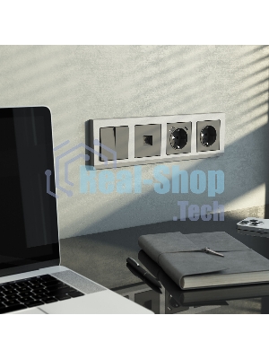 Розетка Ethernet RJ-45 (графит матовый)