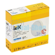 Светильник IEK LED ДПО 2014Д 12Вт IP54 6500К деж круг с АД