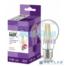 Лампа cветодиодная LED A60 шар прозр. IEK LLF-A60-9-230-40-E27-CL 9Вт 230В 4000К E27 серия 360°