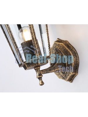 Уличный настенный светильник Ambrella light ST2012 GD/BK/CL золото/черный/прозрачный IP54 E27 max 40W 360*150*210