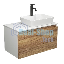 Комплект для ванной, 3 предмета (тумба Bau Dream Blackwood 80 + раковина BAU Cerama 48х37, с отверстием под смеситель, белая, смеситель Dream Black)