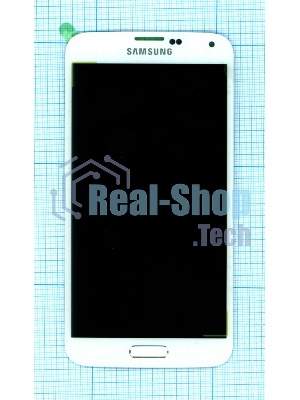 Дисплей для Samsung Galaxy S5 SM-G900H белый с кнопкой home