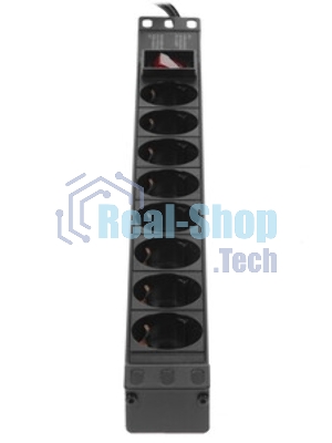 Блок розеток горизонтальный ExeGate ServerPro PDU-19H805 Al-8S-EU3-SW, 19