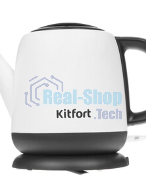 Чайник электрический Kitfort KT-6112 1 л, 1630 Вт, белый/черный (корпус: нержавеющая сталь)