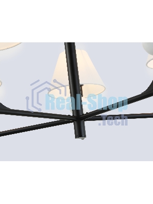 Люстра Ambrella light LH75153/5 BK/FR черный/белый матовый E14*5 max 40W D730*580