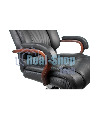 Кресло Бюрократ T-9925WALNUT/BLACK черный, кожа